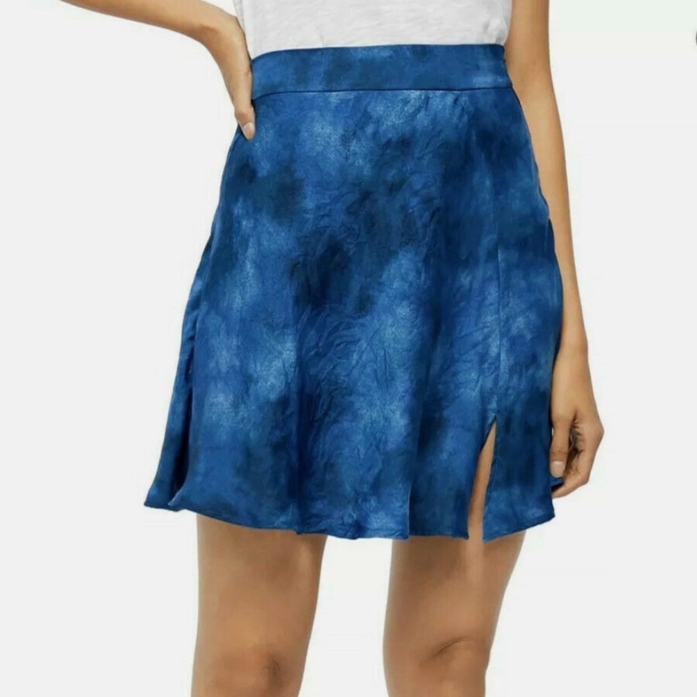 Free People Skirt Martine Flirt - Tie Dye Mini Skirt Navy Combo